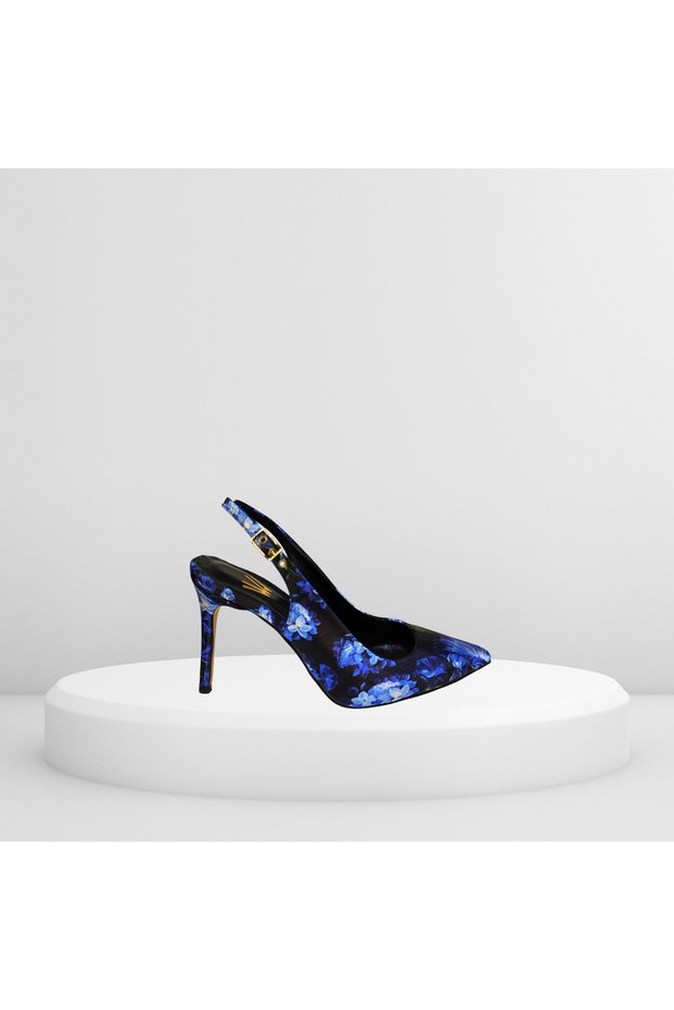 Women's Special Production Stylish Night Leather Upper Satin Coated Stiletto Heeled Shoes 25Nw001