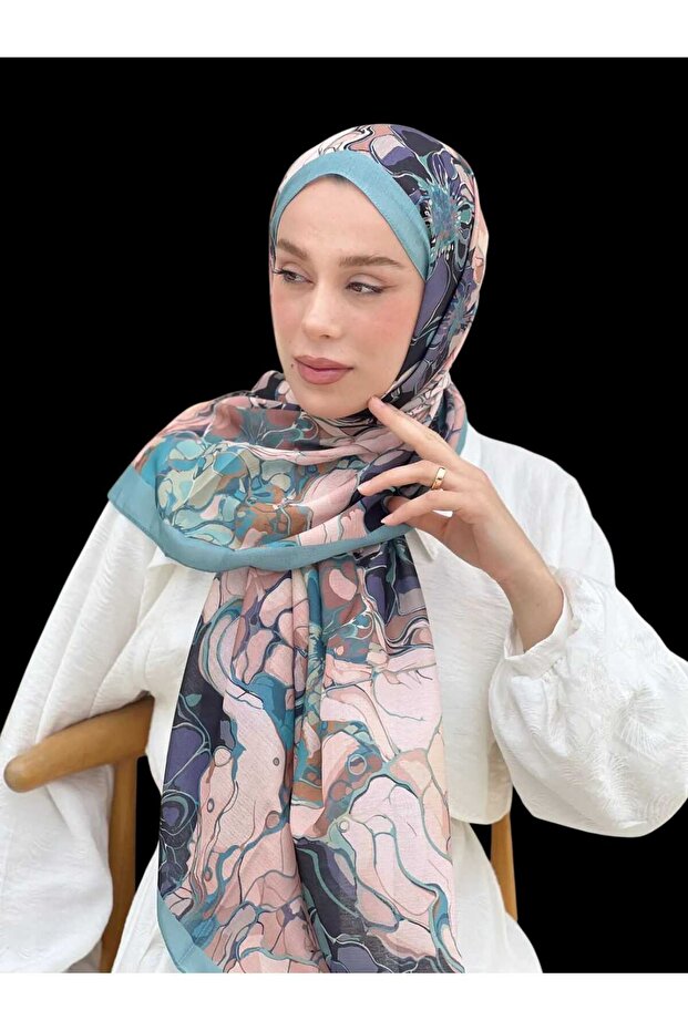 شال منقوش بالنعناع لينا 25062507340
