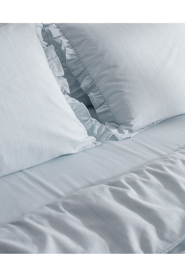 Julien King Size %100 Pamuk Fırfırlı Nevresim Takımı - Açık Mavi - 3