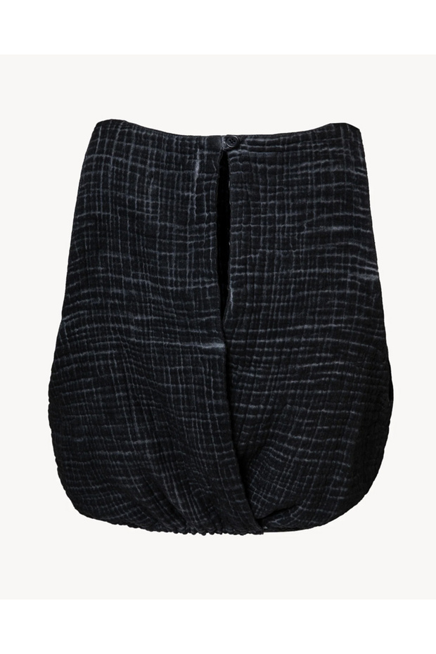 Crinkle Siyah Crop Top - 2