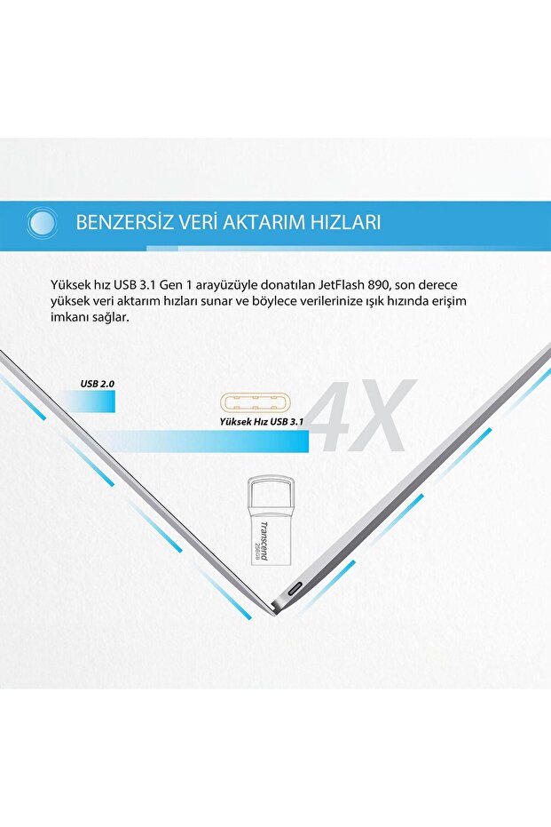 Ts256gjf890s 256gb Type-a&c Otg Usb3.1 Flash Bellek - 6