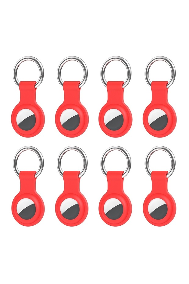 Silicone Case with Keychain Compatible with Apple Airtag A010 Protective Keychain Red Pack of 8