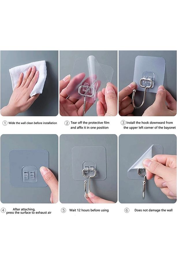 7×7 cm süper güçlü yapışkanlı banyo askısı yedek 2 adet sticekr raf tutucu askı - 2