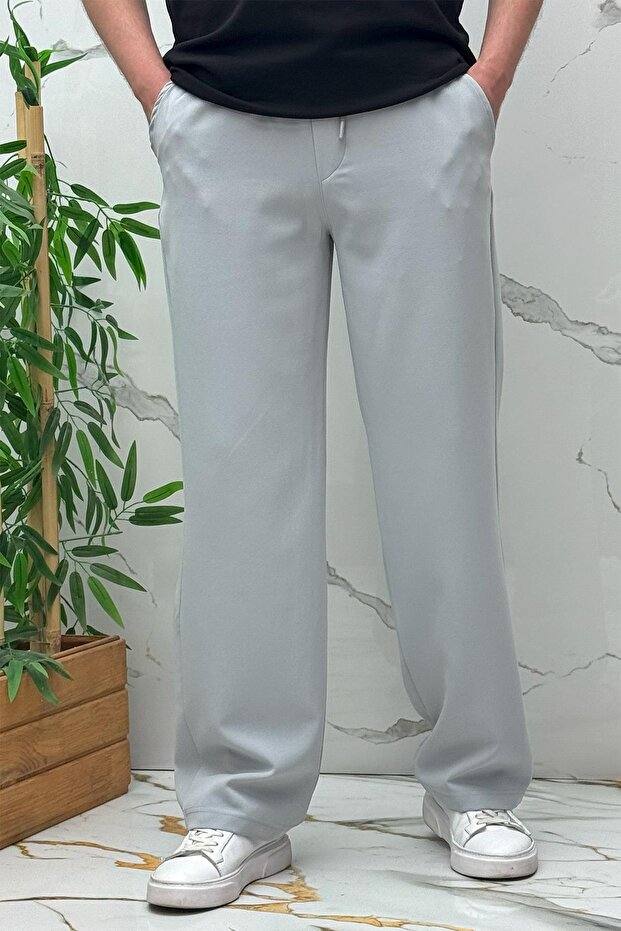 Men's Baggy Wide Cut Trousers Double Fabric Summer