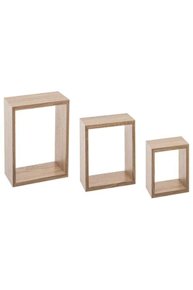 مجموعة رفوف حائط مكعبة عائمة ثابتة من 3 قطع - 1