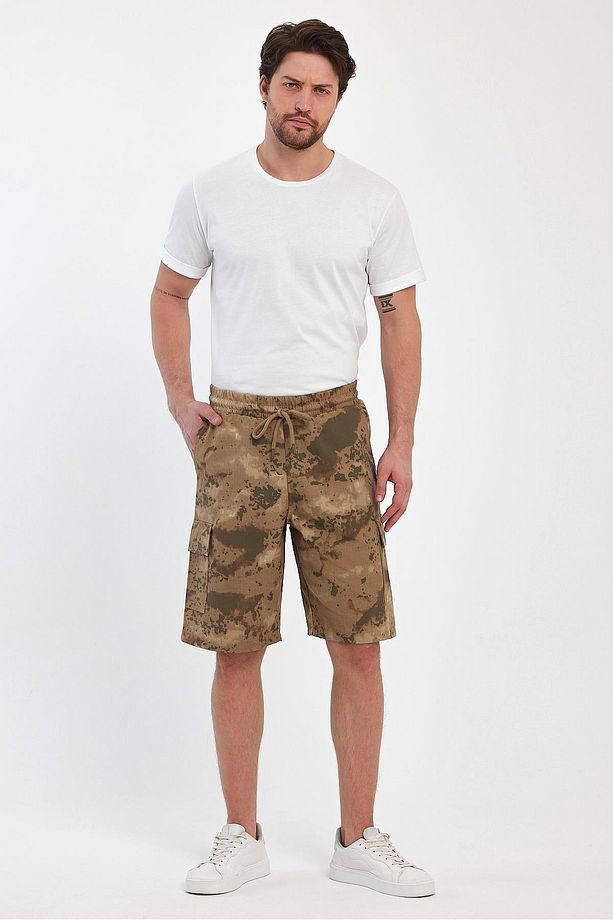 Erkek Dokuma Gabardın Kamuflaj Şort - 3
