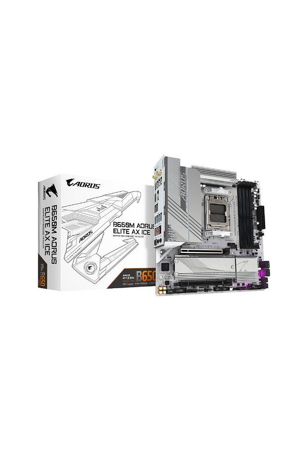 Gigabyte B650M Aorus Elite AX ICE AMD AM5 DDR5 Micro ATX Anakart - 1