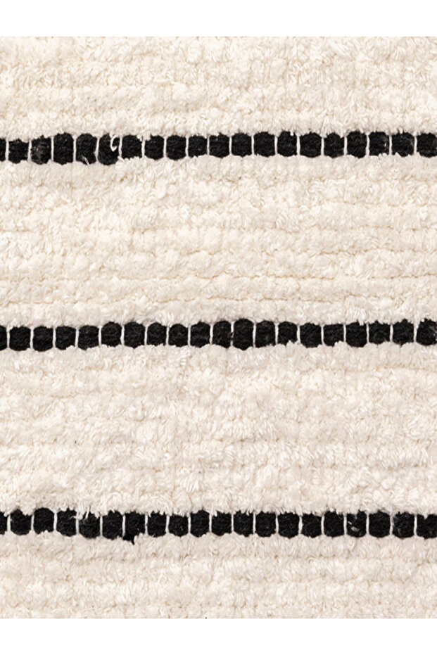 سجادة حمام من القطن والألياف الدقيقة بنمط مخطط - 2