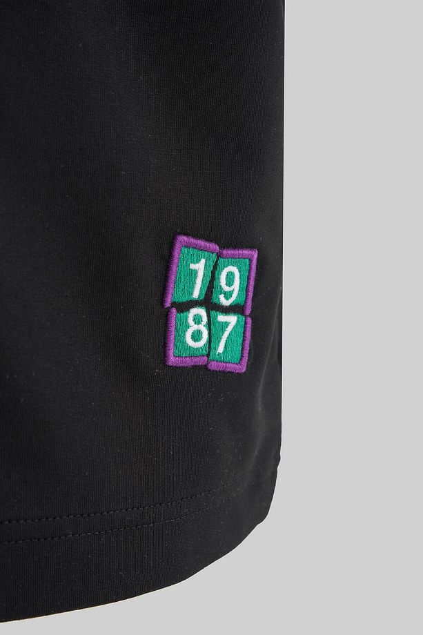 PIECED TECHNICAL EMBROIDERED TEE DARK BLACK - 3