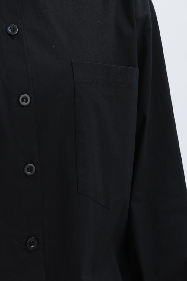 Siyah-Cepli Poplin Gömlek - 6