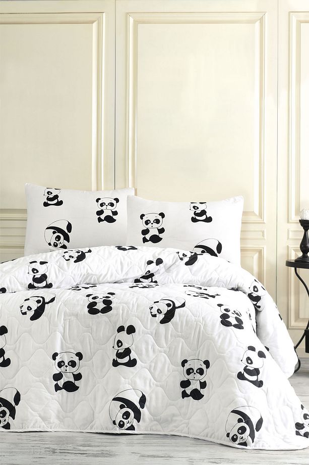 Çok Amaçlı Örtü Tek Kişilik Panda Beyaz - 3