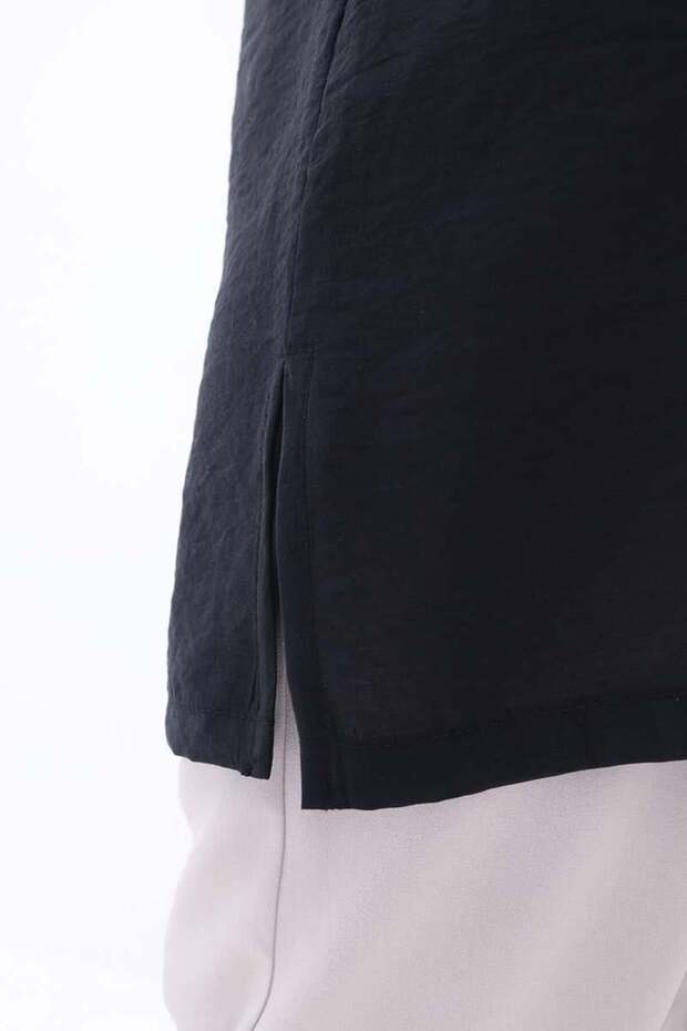 Siyah-Basıc Sıfır Kol İçlik Tunik - 5