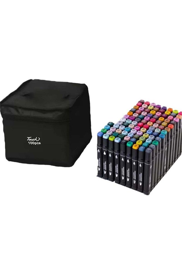 100pcs Dual Tip Markers Set, Assorted Colors