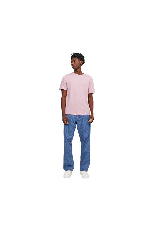 تي شيرت رجالي وردي برقبة دائرية Jjeorganic Basic Tee Ss برقبة دائرية Noos