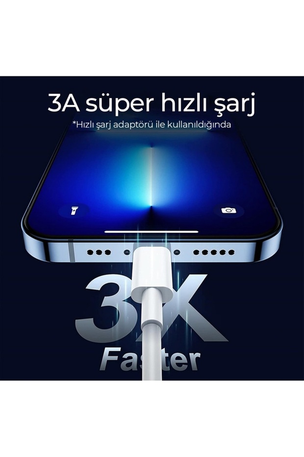 İphone 11/12/13/14/ Pro Pro Max Type-c Lightning Şarj Kablosu - 4