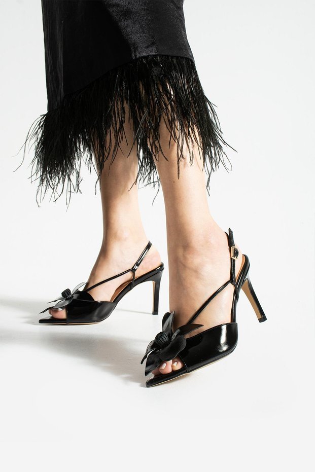 Women's Genuine Leather Evening Dress Shoes Black Patent Leather