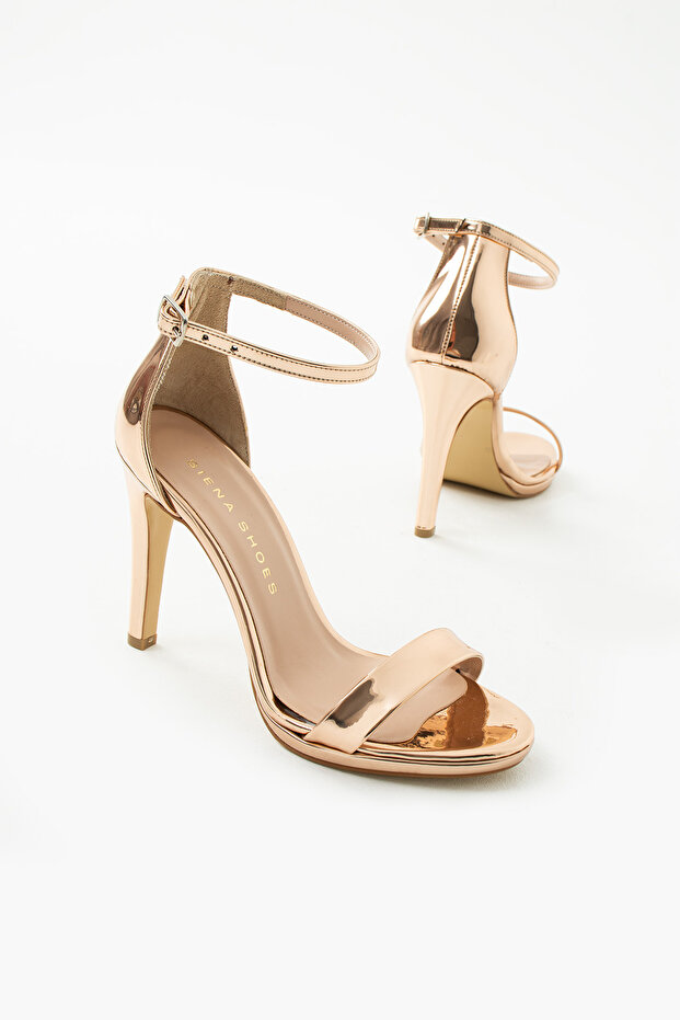 Clover Kadın Tek Bant Klasik Topuklu Ayakkabı Bakır Rugan - 3