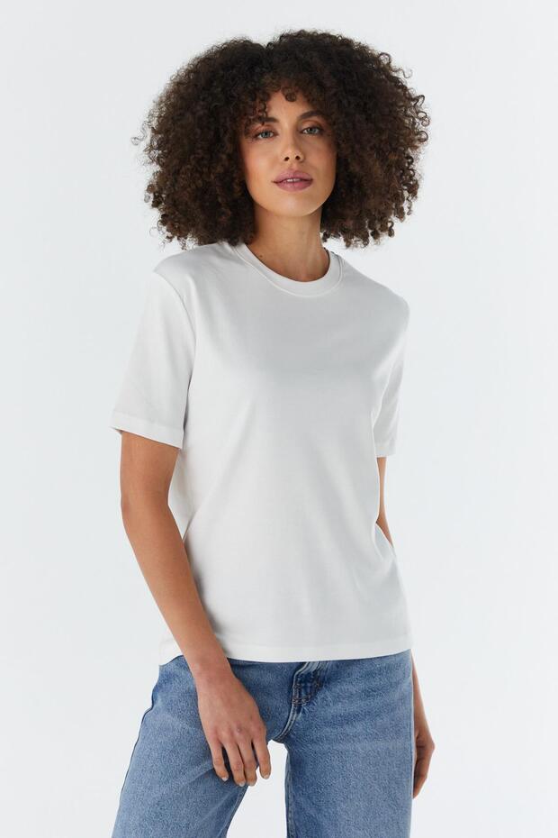 Regular Basic T-Shirt Ecru - 3