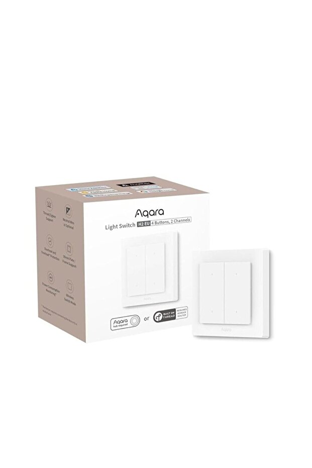Smart Light Switch H2 EU (2-in-1 Neutral, 4 Gang 2 Channel), Thread/Zigbee Protocol, Wall Swit
