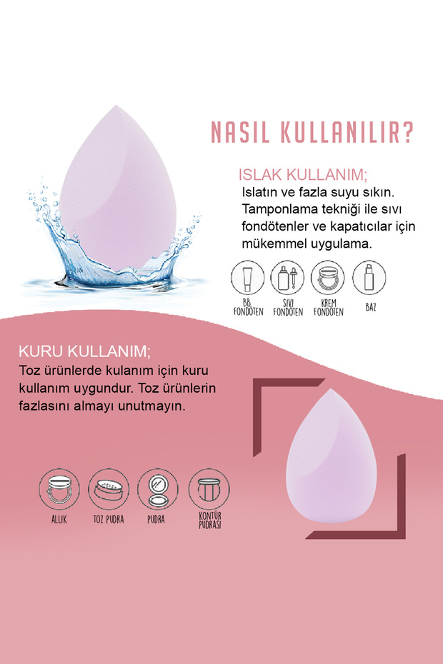 4'lü Standlı Makyaj Süngeri Seti - 3