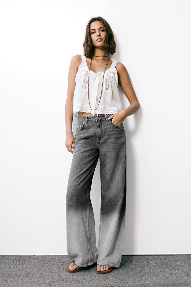 Beyaz dantel detaylı üst - 3