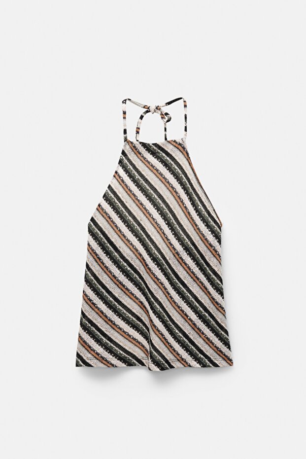 Çizgili triko üst - 7