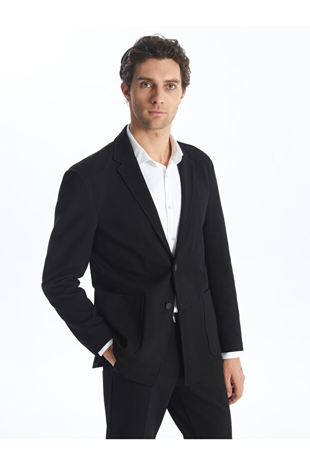 Lcwaikiki Formal New Black Standard Fit Men's Blazer Jacket (S4)