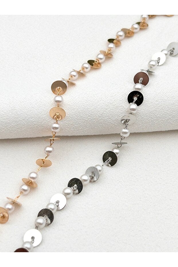 Pullu İncili Çelik Halhal - 6