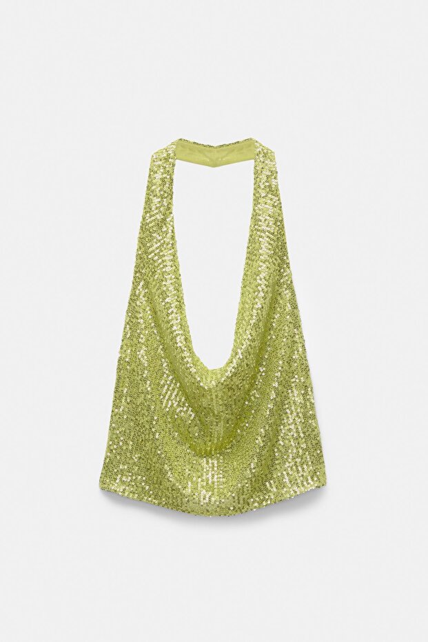 Halter drapeli pullu top - 3