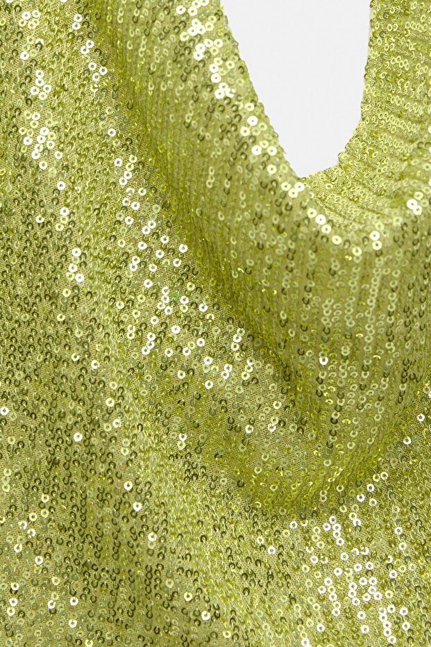 Halter drapeli pullu top - 4