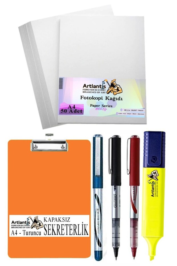 Capless Secretarial A4 Pilot Pen 3 Colors A4 White Copier Paper 50 Pieces Highlighter Pen Yellow Office