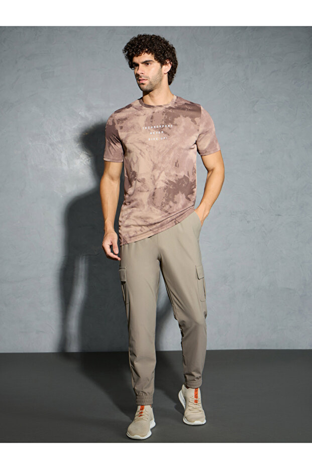 Solid Regular Fit Cargo Joggers with Drawstring - 2