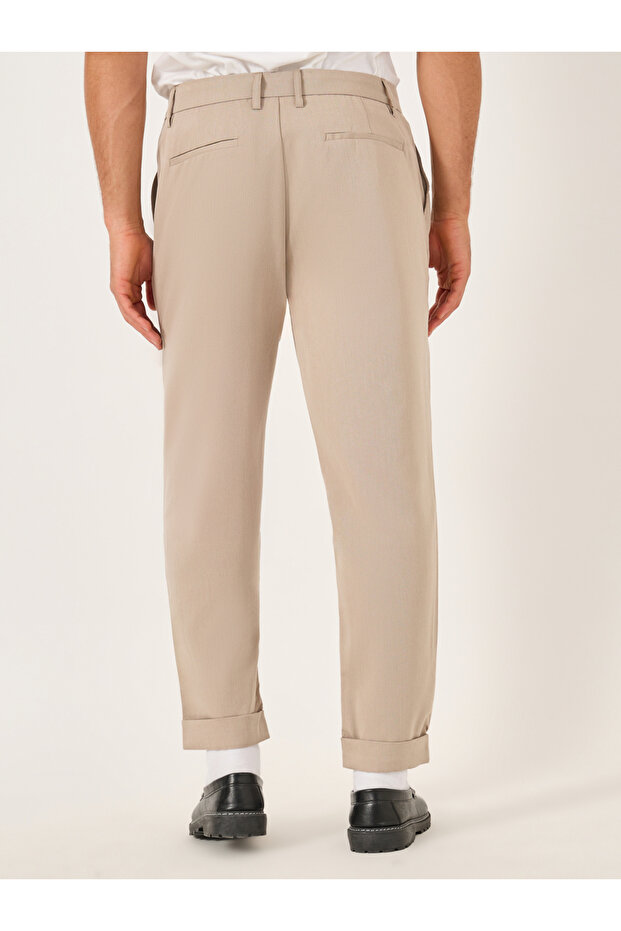 بنطلون سادة مريح بقصّة مطوية - 4
