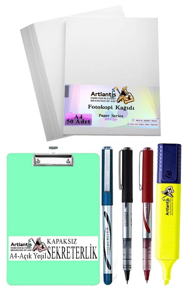 Capless Secretarial A4 Pilot Pen 3 Colors A4 White Copier Paper 50 Pieces Highlighter Pen Yellow Office
