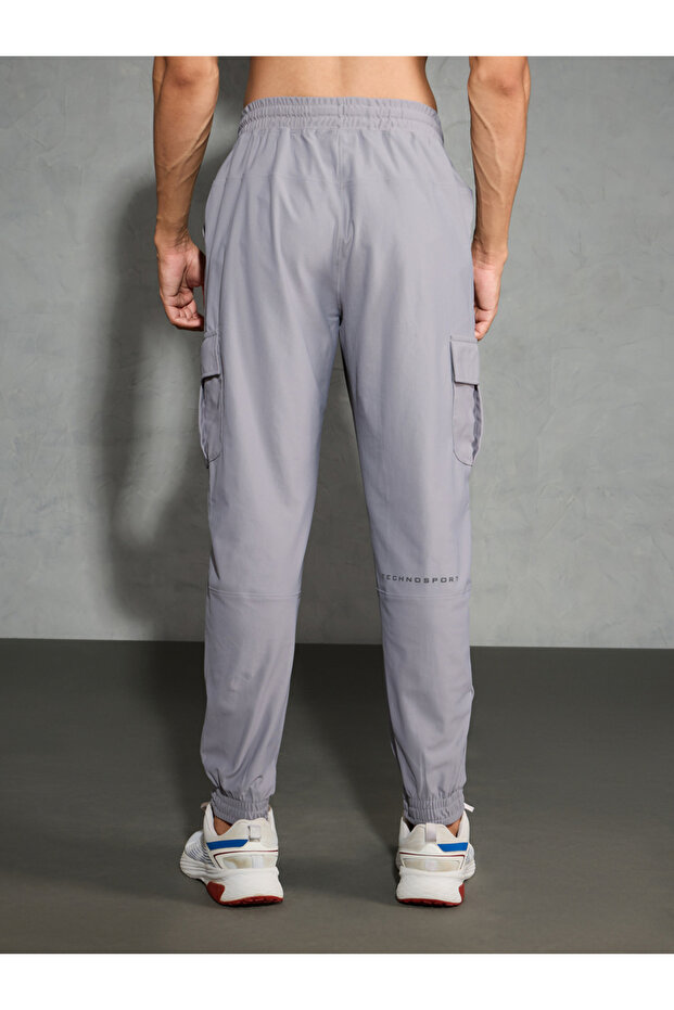 بنطال رياضي كارجو سادة بقصّة عادية مع رباط - 1