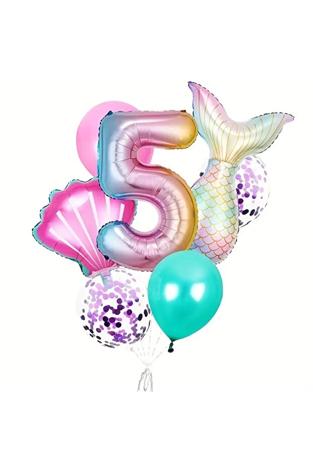 Denzi Girl Foil Balloon Set 5 Years