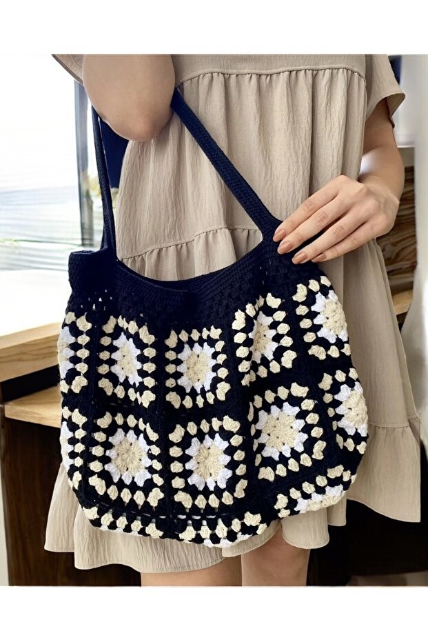 El yapımı örgü omuz çantası - 2