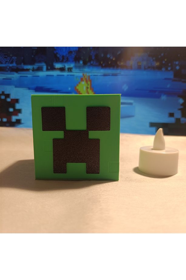Minecraft Creeper Tealight Led Lamba - 3