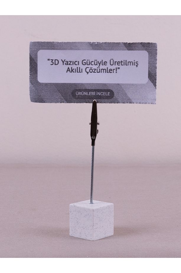 Metal Not Tutucu Metal Kıskançlı Notluk Mermer Desenli Masaüstü Not Tutacağı - 5