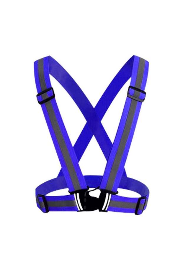 High-Visibility Reflective Safety Belt, Safety Waist Belt, and Safety Jacket Blue