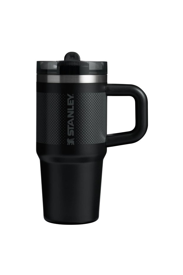 The Quencher Protour Flip Straw Tumbler | 14 oz (0.41 Liter) Black Fade Leakproof Thermos with Straw