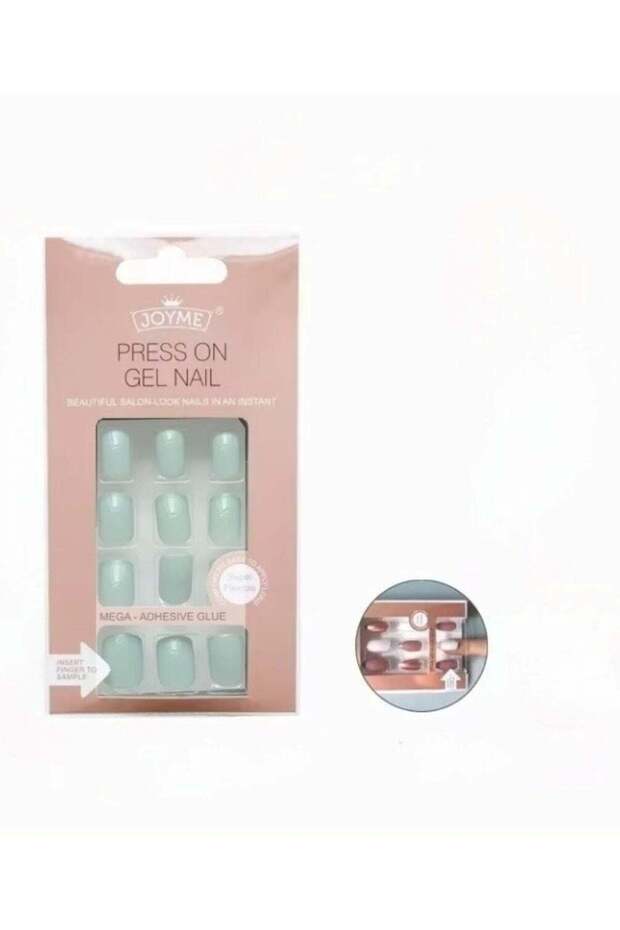 JOYME 24-Piece Pack Press On Full Cover Nails Glue Free Convenience Sky Blue