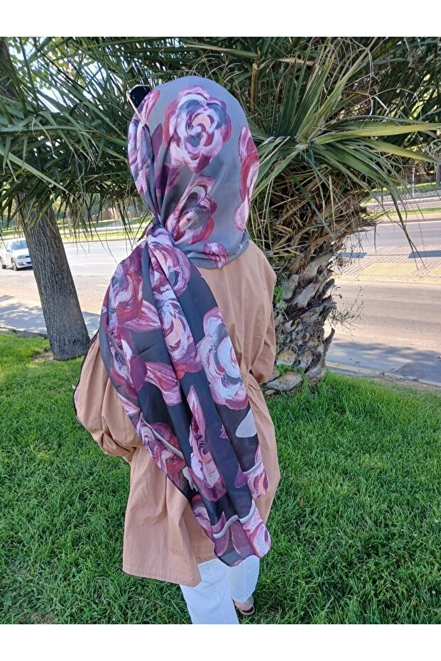 شال قطن بنمط الأزهار - 3