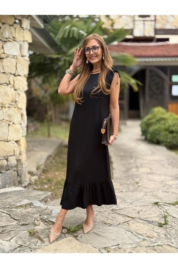 Women's Gathered Off the Shoulder Boat Neck Ruffle Janjan Crepe Dress