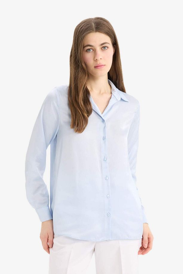 Regular Fit Saten Uzun Kollu Gömlek E9411AX25SP - 3