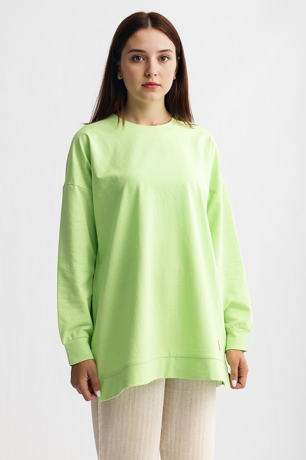5415 -2 Thread Thin Comfortable, Basic Plain Women's Long Sweatshirt