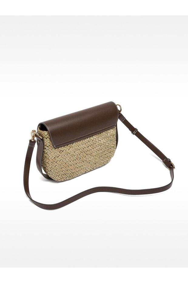 Hasır Kapaklı Çapraz Çanta - 4