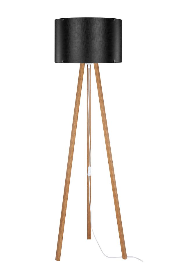 Krem Lambader Abajur 3 Ayaklı Tripod Kumaş Ahşap Üç Ayak - 2