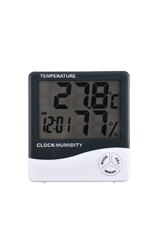® digital thermometer with hygrometer and clock, alarm, memory function, desk or wall mount - 6