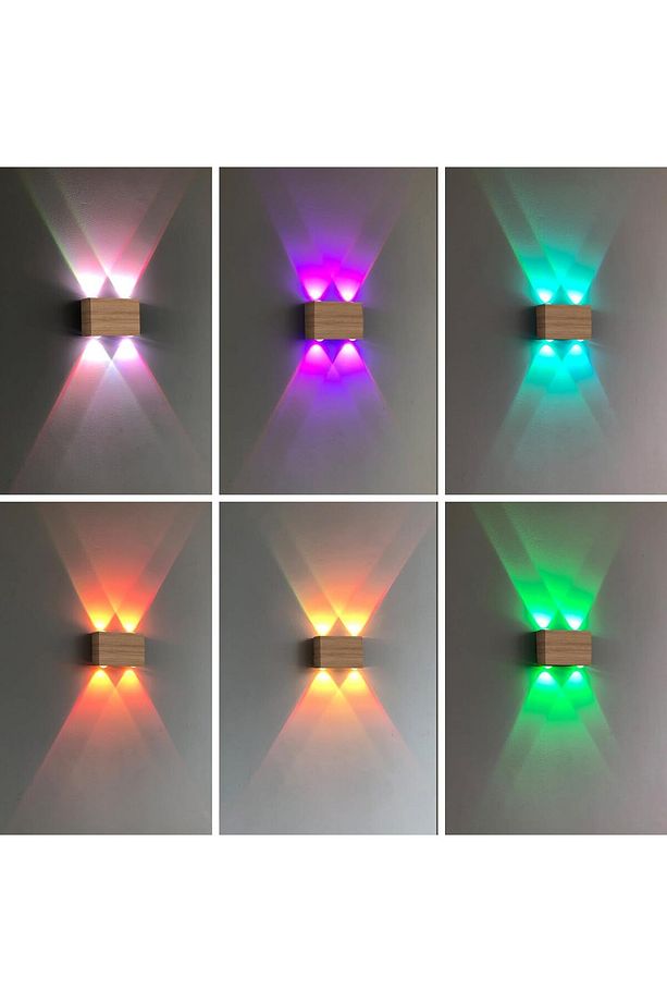 RGB LED Kablosuz Duvar Apliği, Kısılabilir, kumandalı,4 W, USB ile şarj edilebilir pilli, 4000 mAh - 2